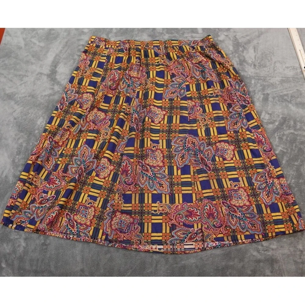 VTG Maggie McNaughton Skirt Women 41 Multicolor Square Boho Maxi Hippie Festival